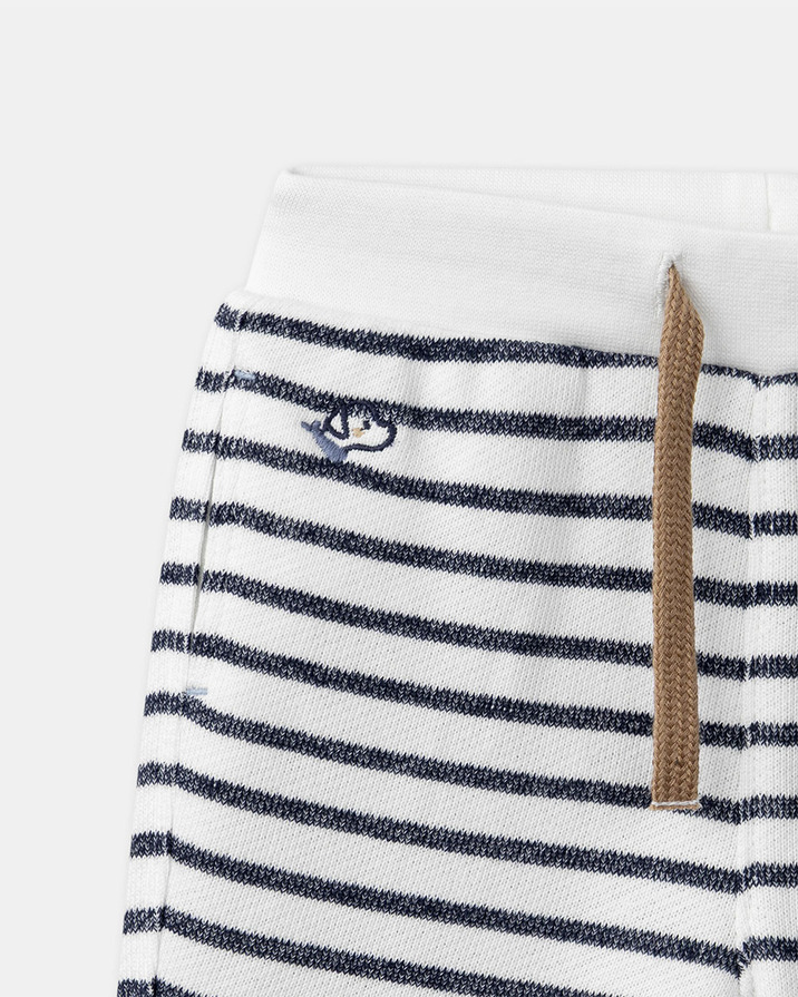 Striped jogging bottoms with drawstring Navy blue colour Sergent Major