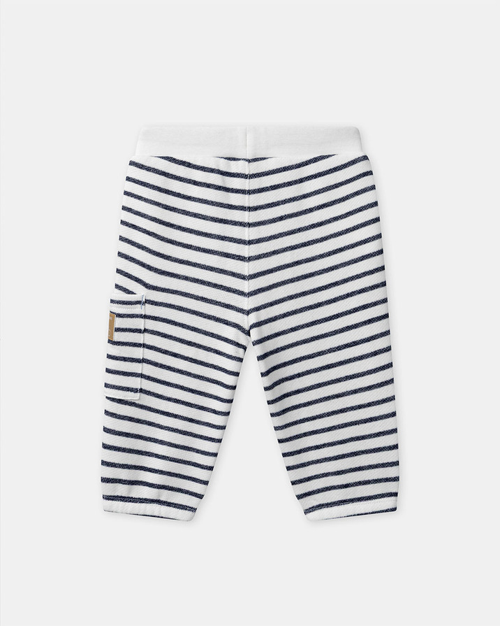 Striped jogging bottoms with drawstring Navy blue colour Sergent Major