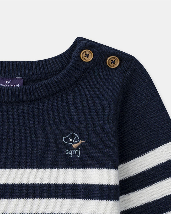 Striped cotton jumper Navy blue colour  Sergent Major
