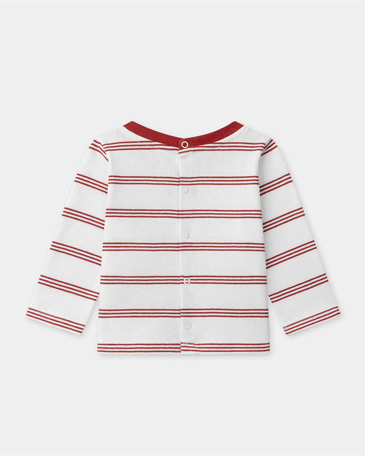 Striped T-shirt with &lsquo;En route les copains&rsquo; slogan Red colour  Sergent Major