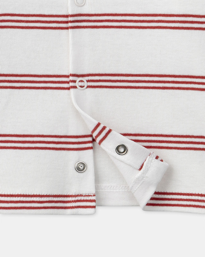 Striped T-shirt with &lsquo;En route les copains&rsquo; slogan Red colour  Sergent Major