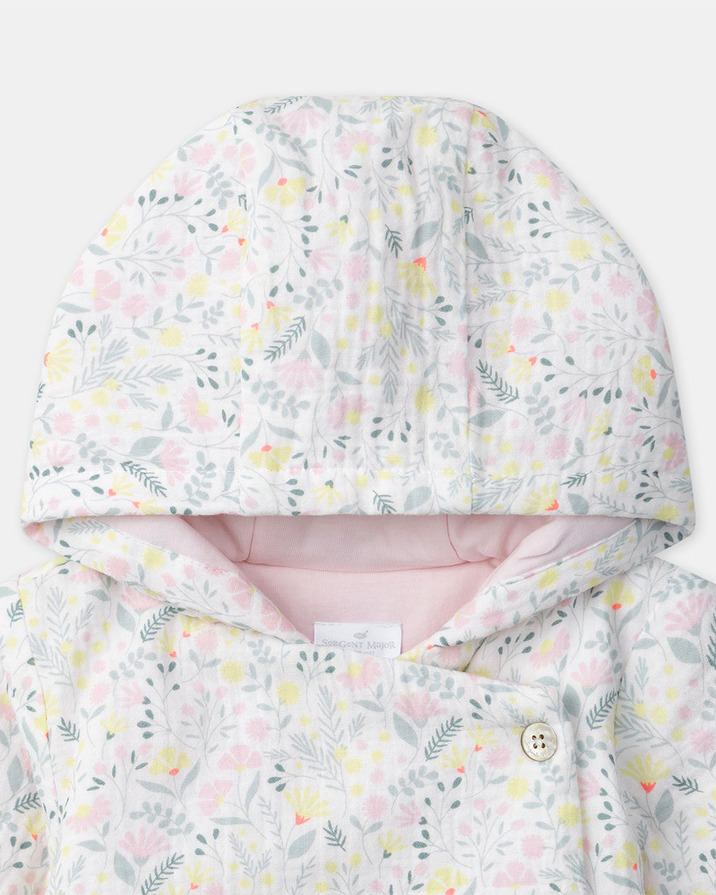 Floral print hooded jacket Pink colour  Sergent Major