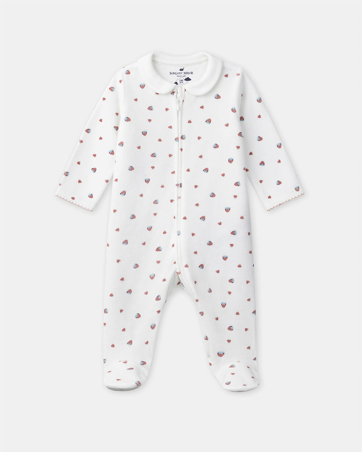 Strawberry print sleepsuit White colour  Sergent Major