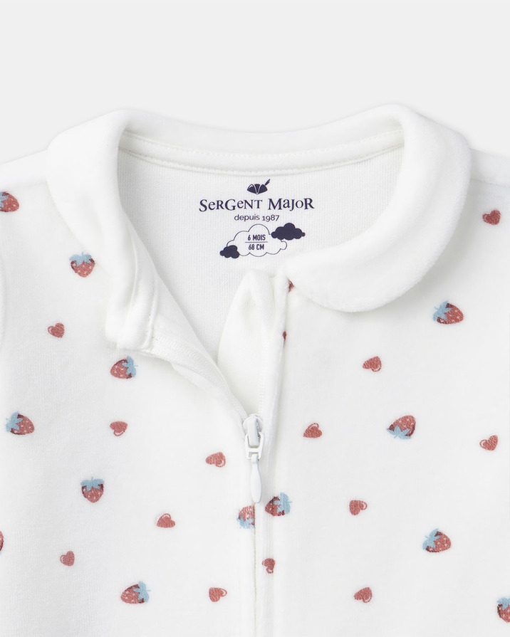 Strawberry print sleepsuit White colour  Sergent Major