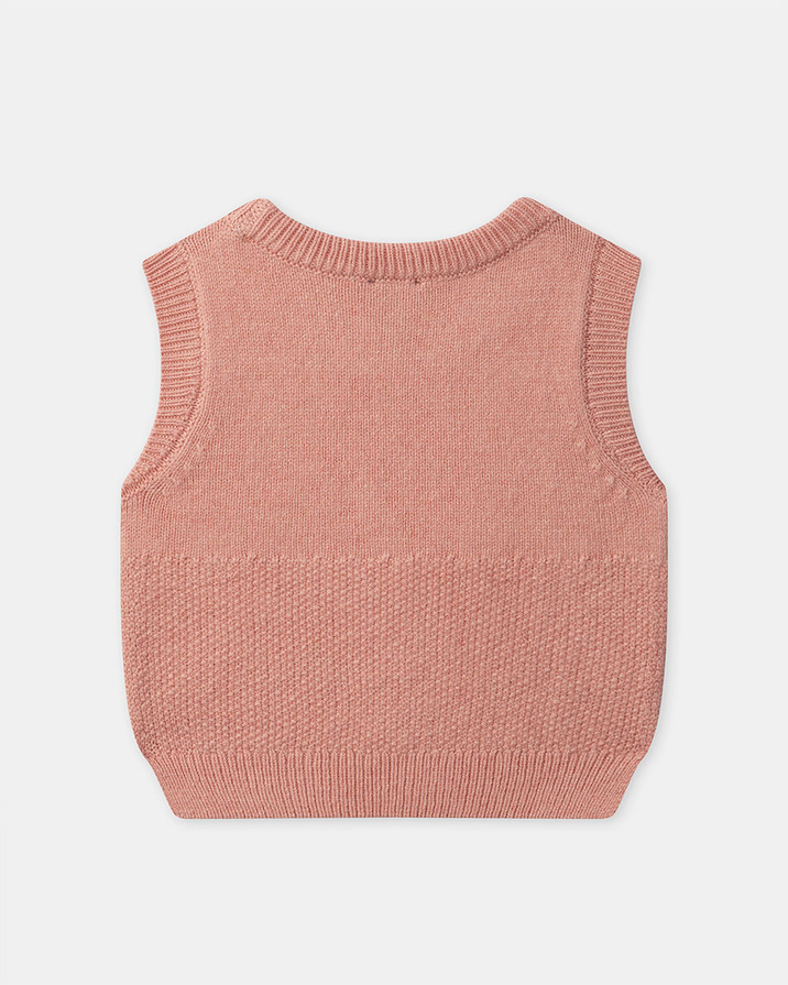 Embroidered sleeveless sweater Coral colour  Sergent Major