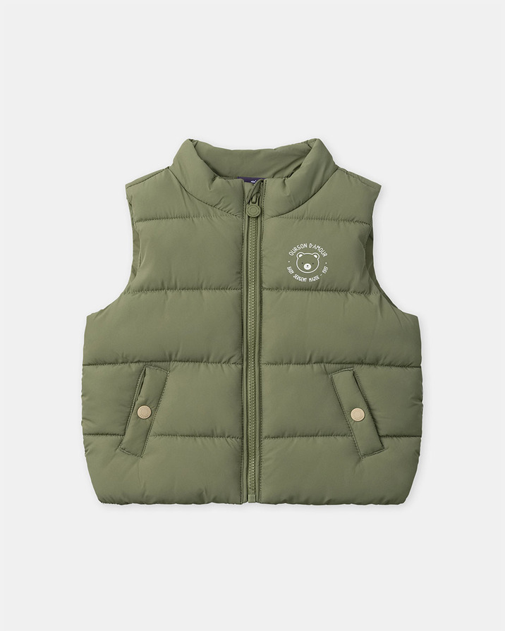 Sleeveless quilted jacket Khaki colour Sergent Major