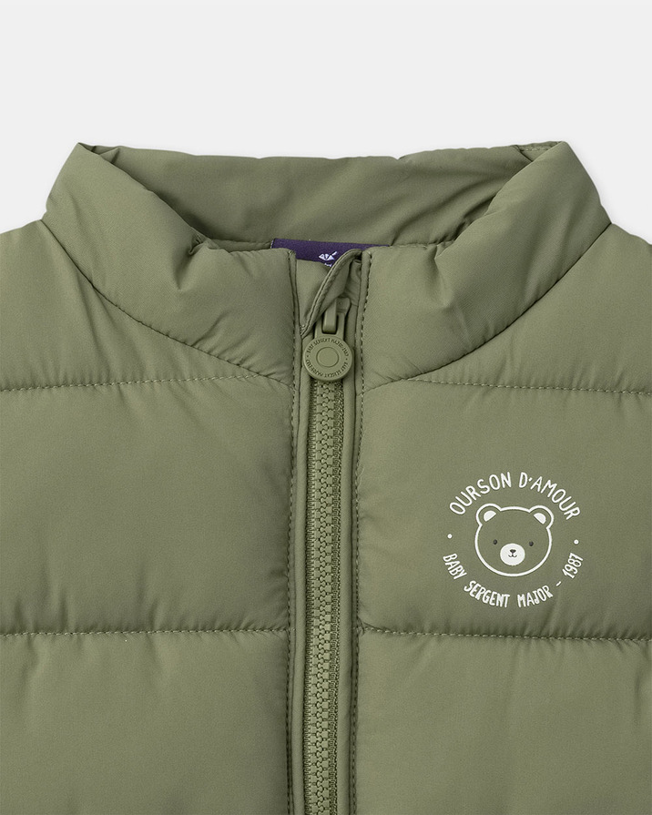 Sleeveless quilted jacket Khaki colour Sergent Major