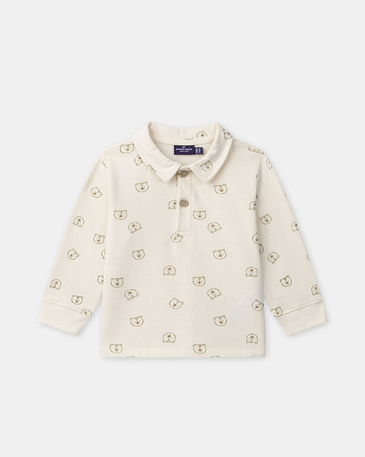 Bear print polo shirt Ecru colour  Sergent Major