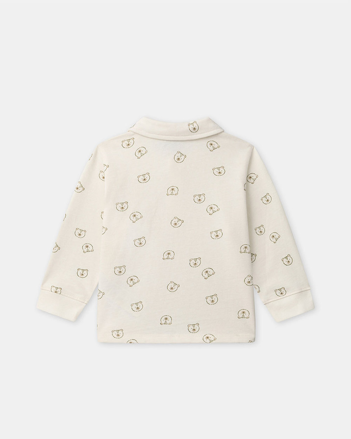 Bear print polo shirt Ecru colour  Sergent Major