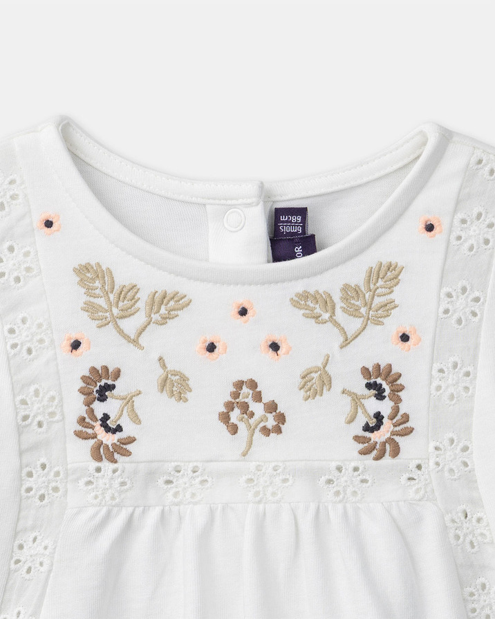 Blouse with floral embroidery Ecru colour  Sergent Major