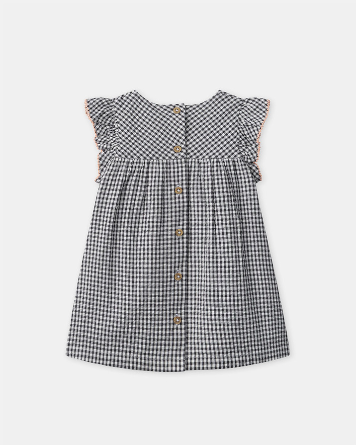 Gingham dress and bloomers Dark grey colour  Sergent Major