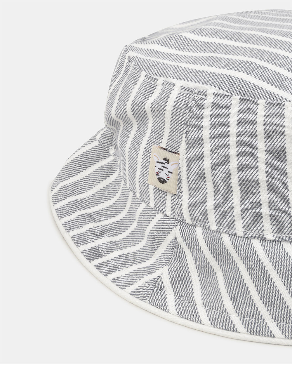 Striped hat with zebra patch Grey colour Sergent Major
