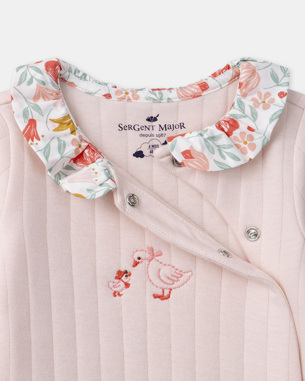 Pink romper with ruffled collar Pink colour  Sergent Major