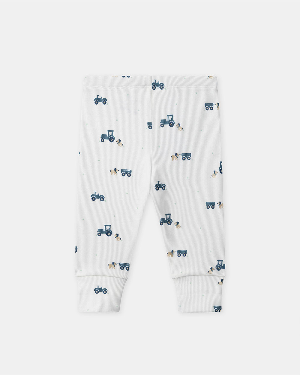 Grow-with-me tractor print pajamas Ecru colour Sergent Major