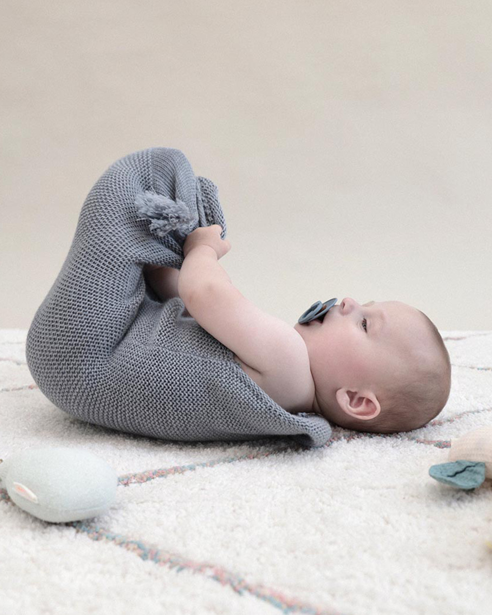 Swaddling cocoon Blue-grey colour Ilado