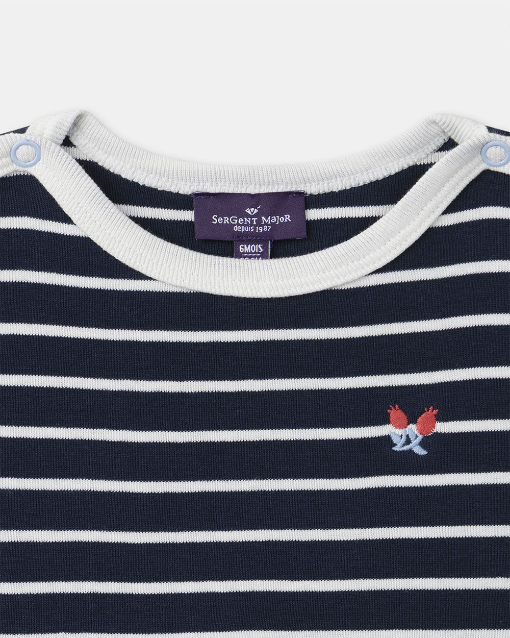 Short-sleeved striped dress Navy blue colour  Sergent Major