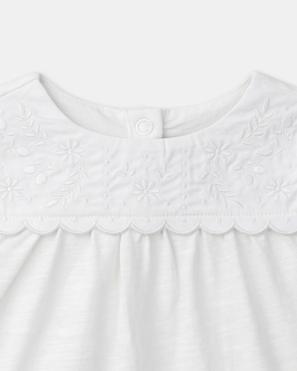 Ecru T-shirt with flower embroidery Ecru colour  Sergent Major