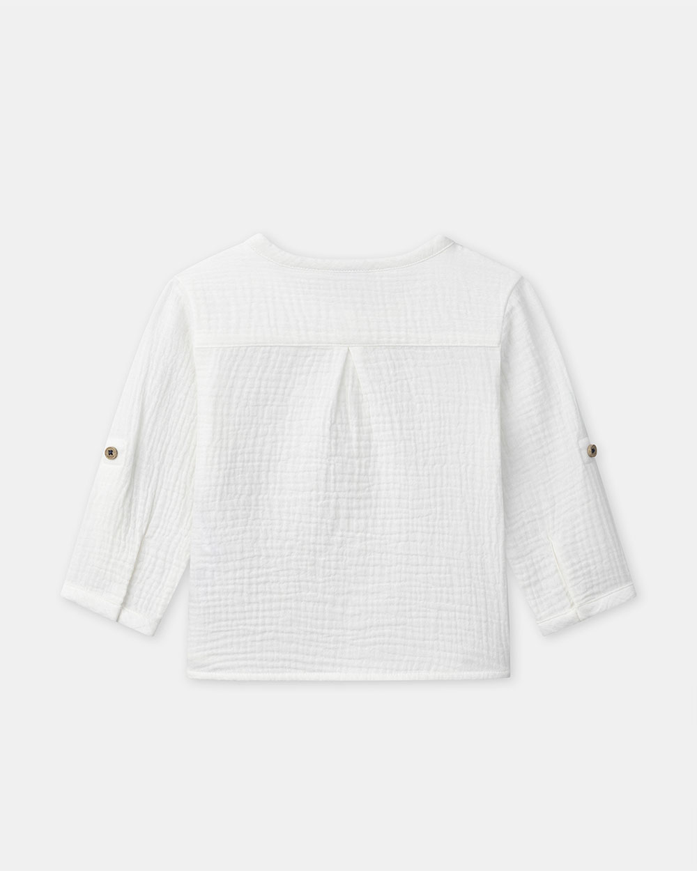 &lsquo;Mini baby&rsquo; shirt with roll-up sleeves Ecru colour  Sergent Major