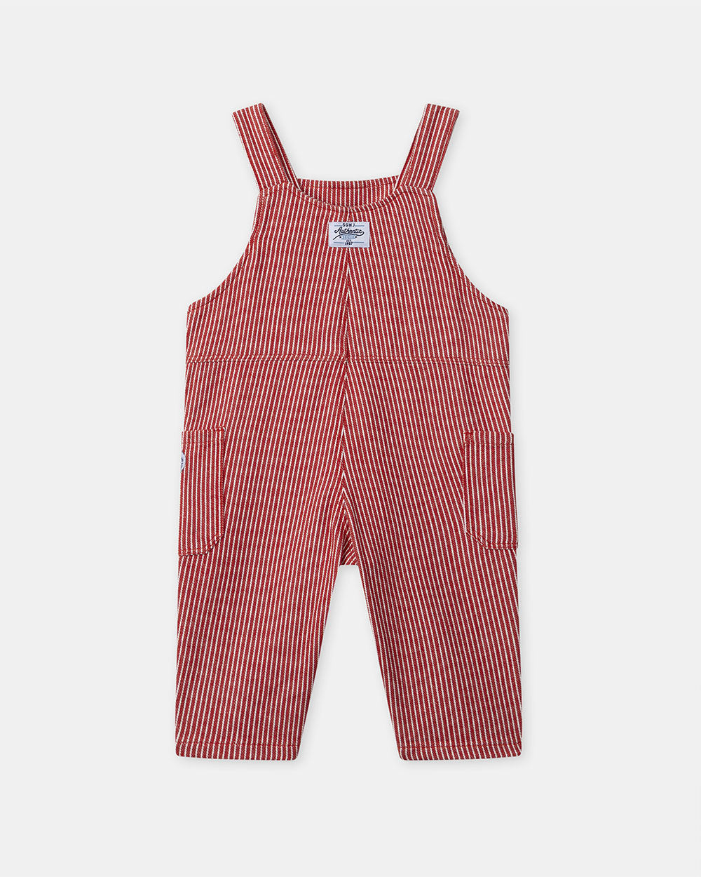 Striped dungarees with pockets Red colour  Sergent Major