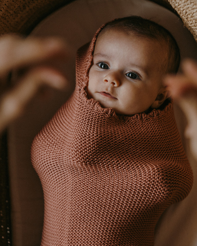 Swaddling cocoon Terracotta colour  Ilado
