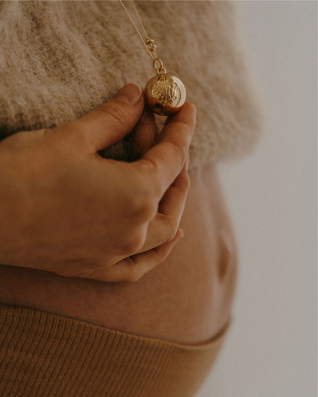 Pregnancy bola Tree of life Rosegold colour with natural stones  Ilado