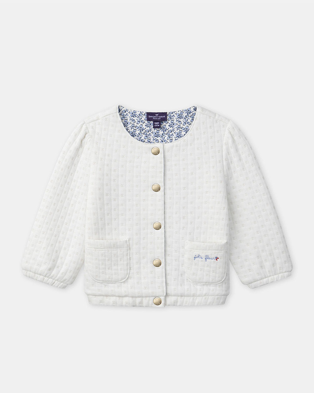 Ecru cardigan with ‘little flower’ detail Ecru colour  Sergent Major