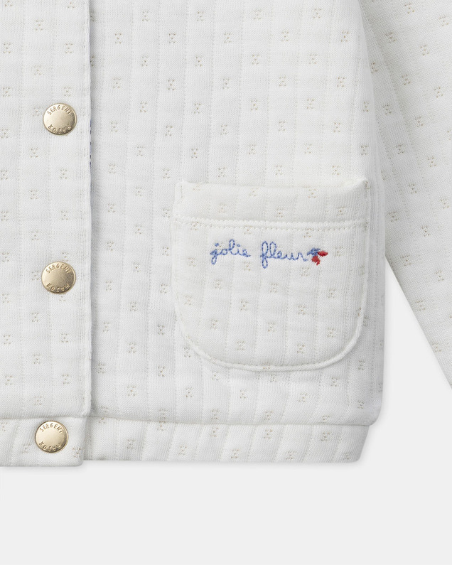 Ecru cardigan with ‘little flower’ detail Ecru colour  Sergent Major