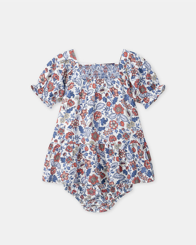 Floral print smocked dress Blue colour  Sergent Major
