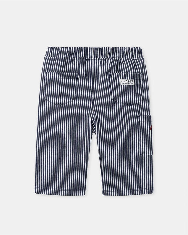 Striped trousers with drawstring Navy blue colour  Sergent Major