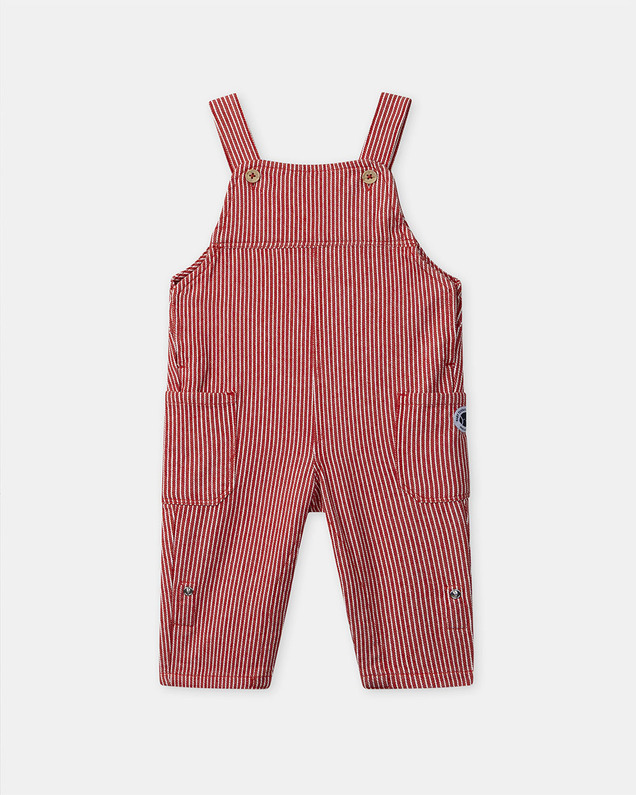 Striped dungarees with pockets Red colour  Sergent Major