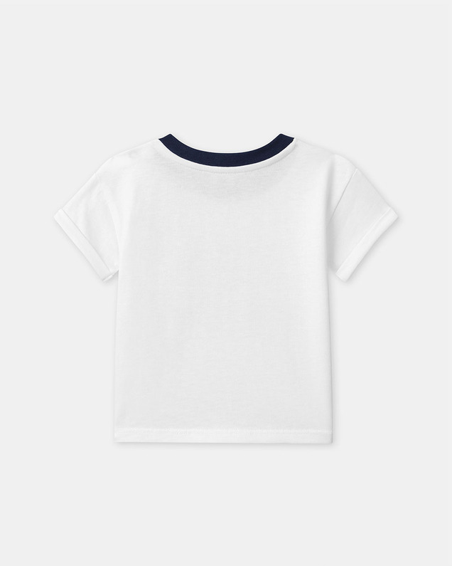 Short-sleeved T-shirt with tennis motif Ecru colour  Sergent Major