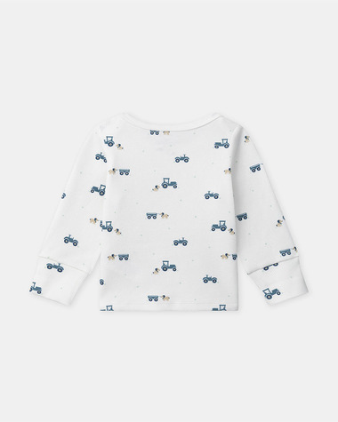 Grow-with-me tractor print pajamas Ecru colour  Sergent Major