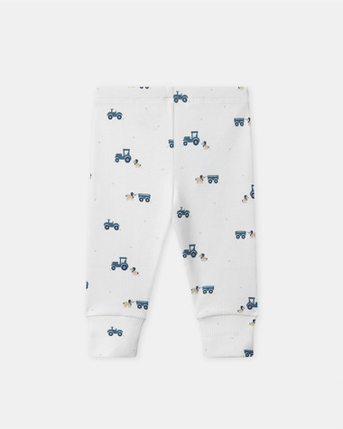 Grow-with-me tractor print pajamas Ecru colour  Sergent Major