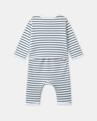 Striped onesie with buttons Blue colour  Sergent Major