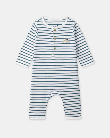 Striped onesie with buttons Blue colour  Sergent Major