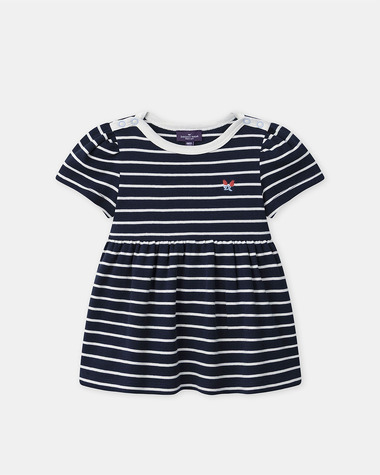 Short-sleeved striped dress Navy blue colour  Sergent Major