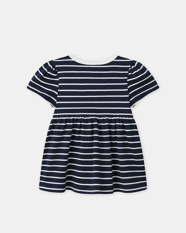 Short-sleeved striped dress Navy blue colour  Sergent Major