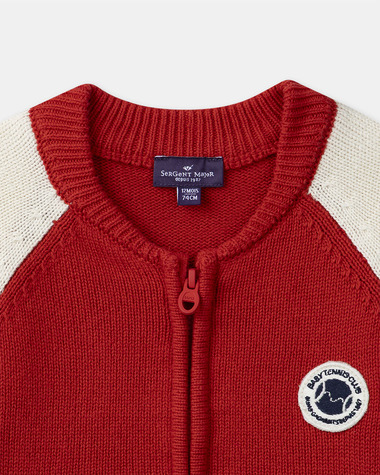 Two-tone zip-up cardigan Red colour  Sergent Major