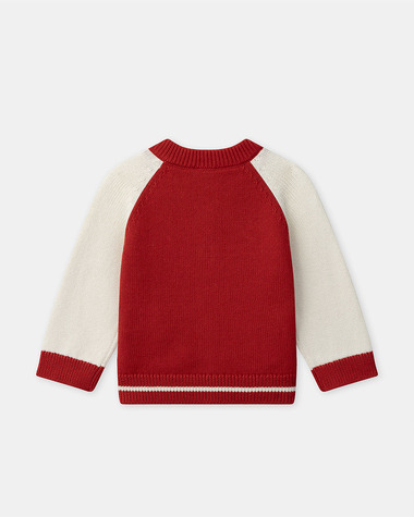 Two-tone zip-up cardigan Red colour  Sergent Major