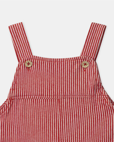 Striped dungarees with pockets Red colour  Sergent Major