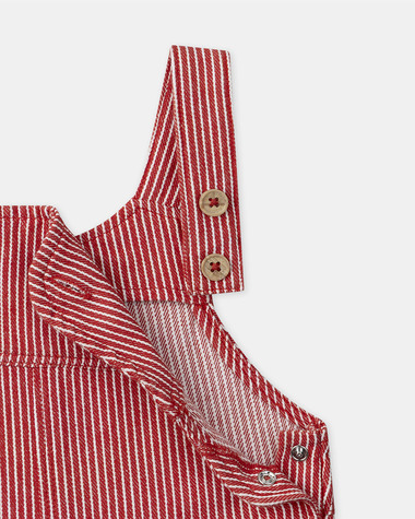 Striped dungarees with pockets Red colour  Sergent Major