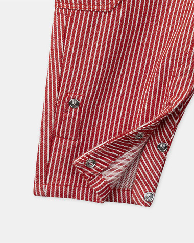 Striped dungarees with pockets Red colour  Sergent Major