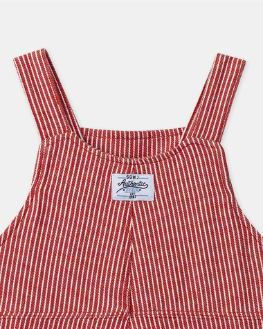 Striped dungarees with pockets Red colour  Sergent Major