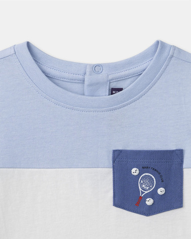 Two-tone T-shirt with pocket Blue colour  Sergent Major