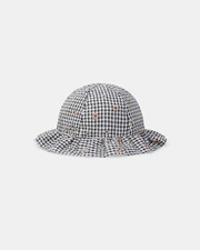 Floral embroidered gingham hat Grey colour  Sergent Major