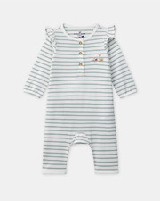 Striped onesie with ruffle Green colour  Sergent Major
