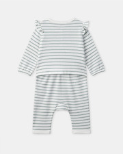 Striped onesie with ruffle Green colour  Sergent Major