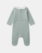 Onesie with collar and cat patch Green colour  Sergent Major