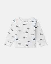 Grow-with-me tractor print pajamas Ecru colour Sergent Major