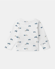 Grow-with-me tractor print pajamas Ecru colour Sergent Major